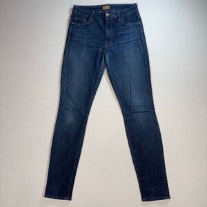 Mother High Waisted Looker Jeans Women's 27 (fits 28x30) Blue Clean Sweep *FLAW*